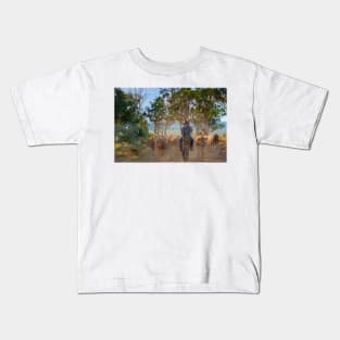 Australian Stockman droving Cattle, Barossa Valley Kids T-Shirt